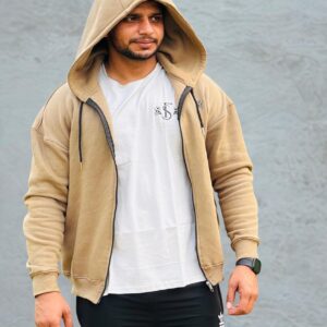 ZIPPED COTTON FLEECE HOODIE